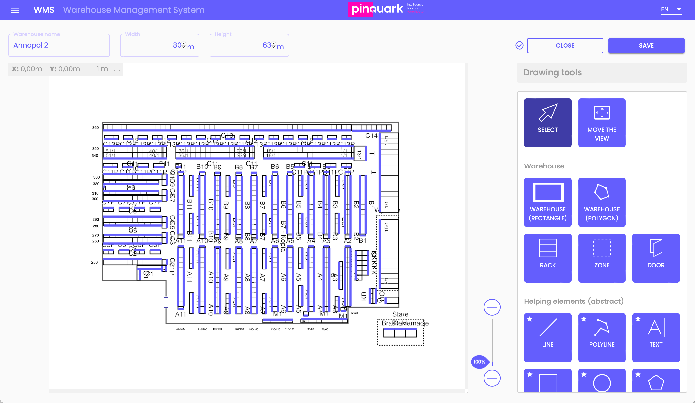 Draw Your Warehouse In Pinquark WMS Map Designer